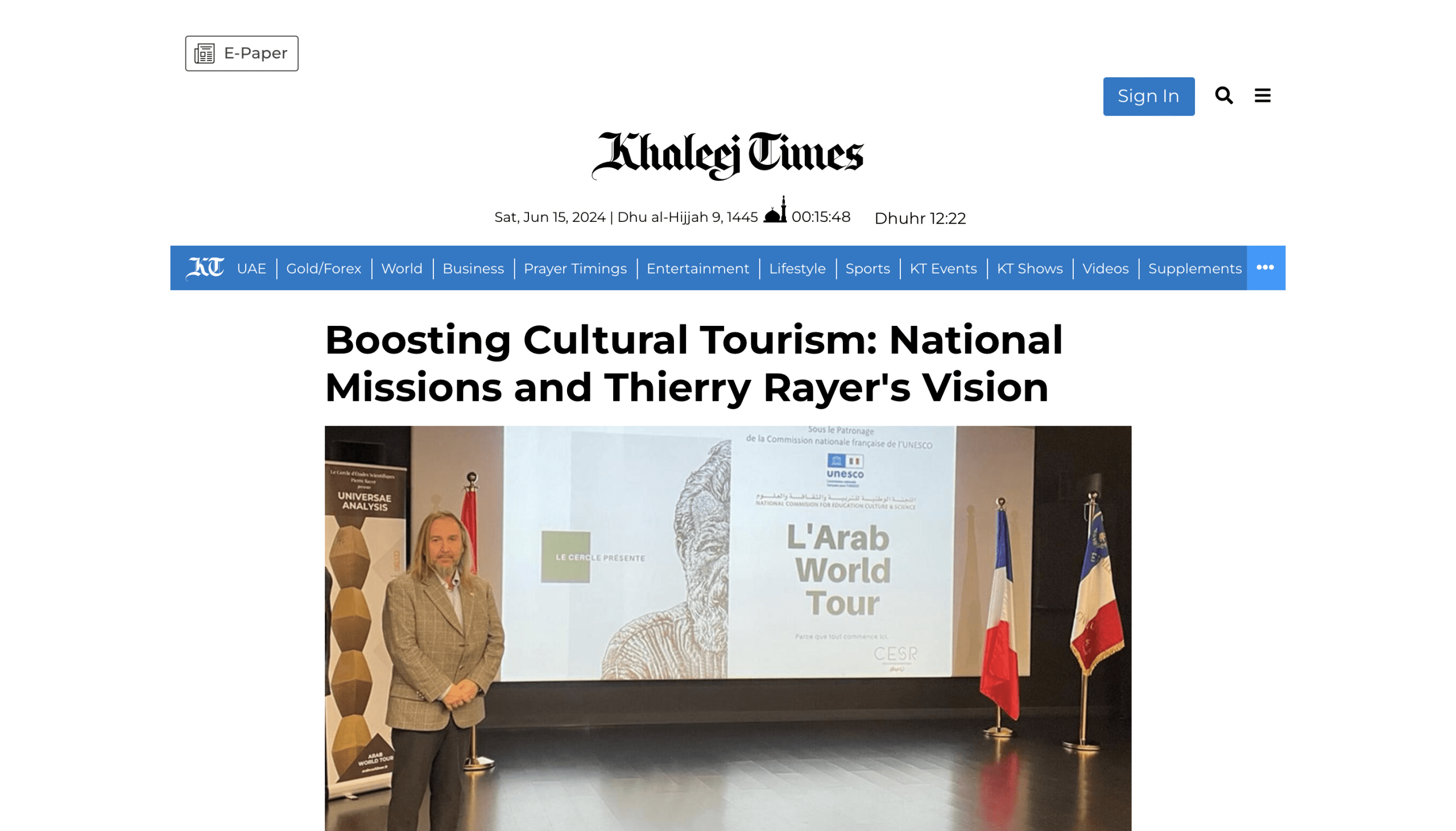 Boosting Cultural Tourism: National Missions and Thierry Rayer’s Vision